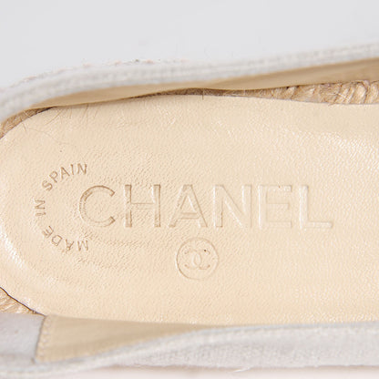Chanel Toile CC Espadrilles 39 Beige Black 7 of 8