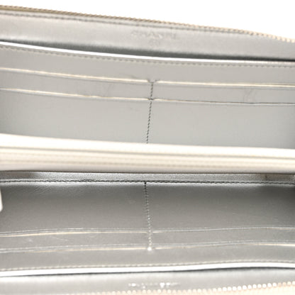 Chanel Metallic Lambskin Quilted Large Gusset Zip Around Wallet Silver 5 of 10