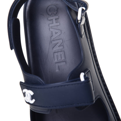 Chanel Rubber CC Dad Sandals 39 Navy 10 of 10