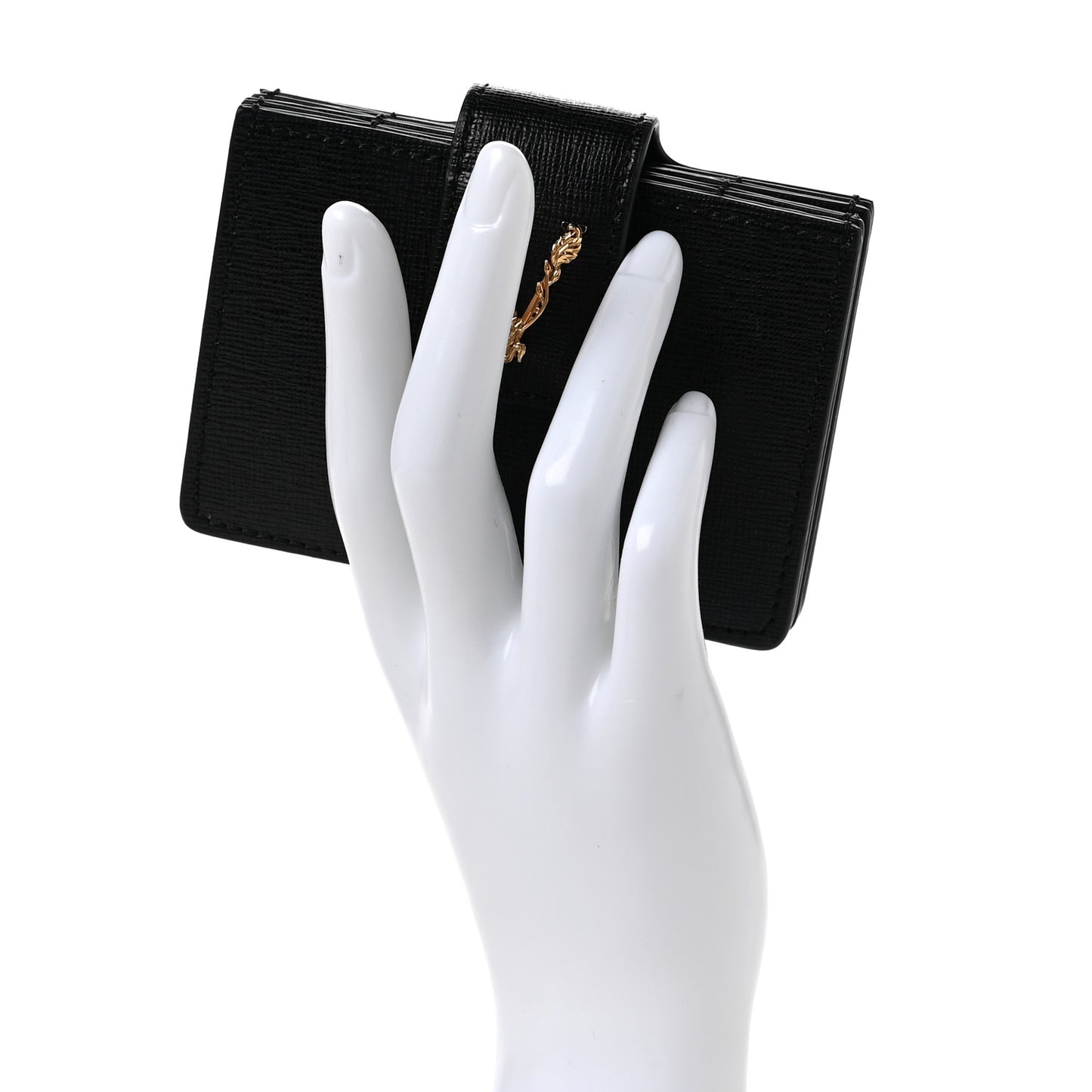 Calfskin Virtus Gusset Wallet Black