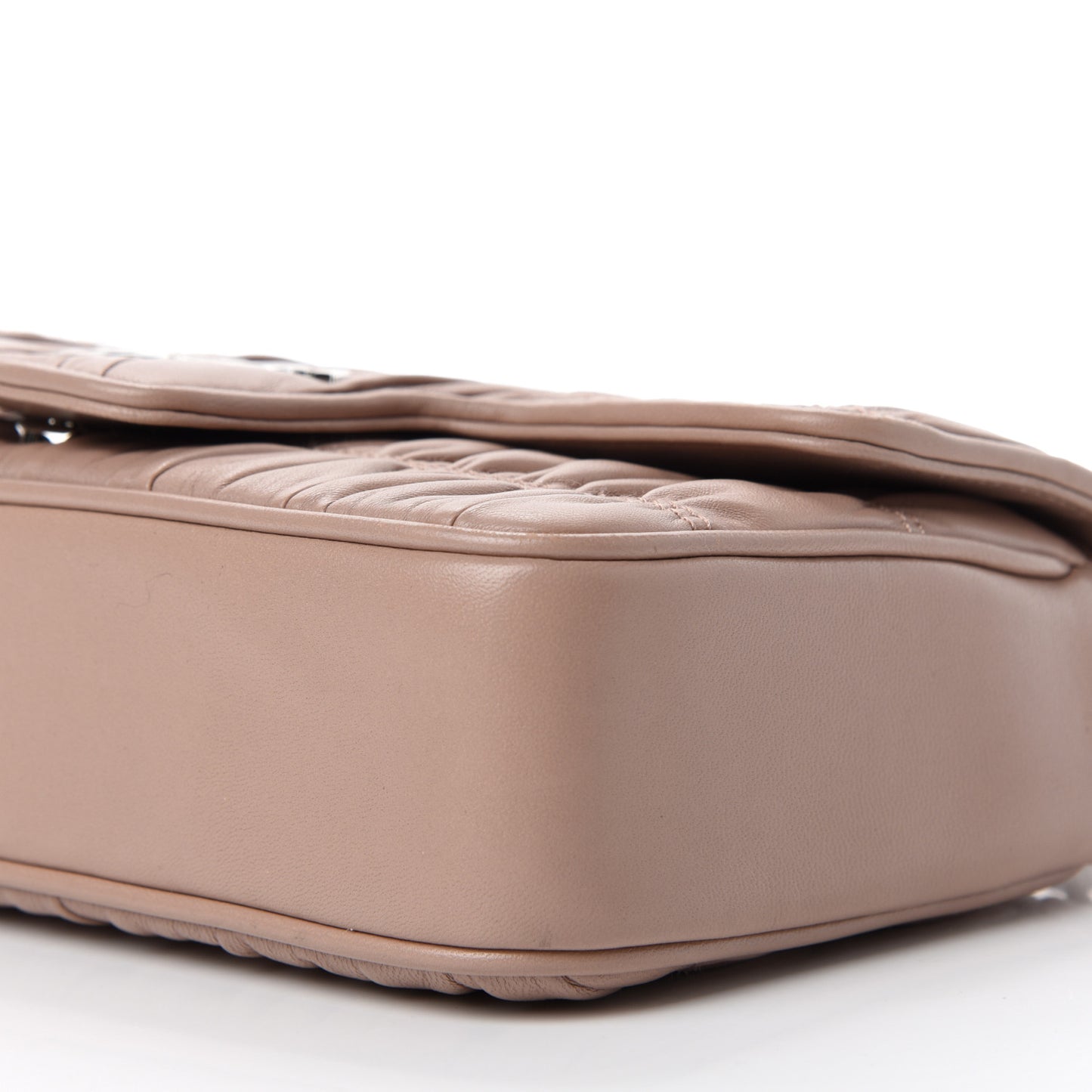 Nappa Gaufre Small Chain Flap Shoulder Bag Cipria