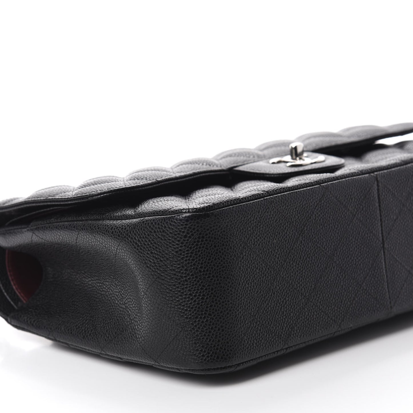 Caviar Quilted Jumbo Double Flap Black