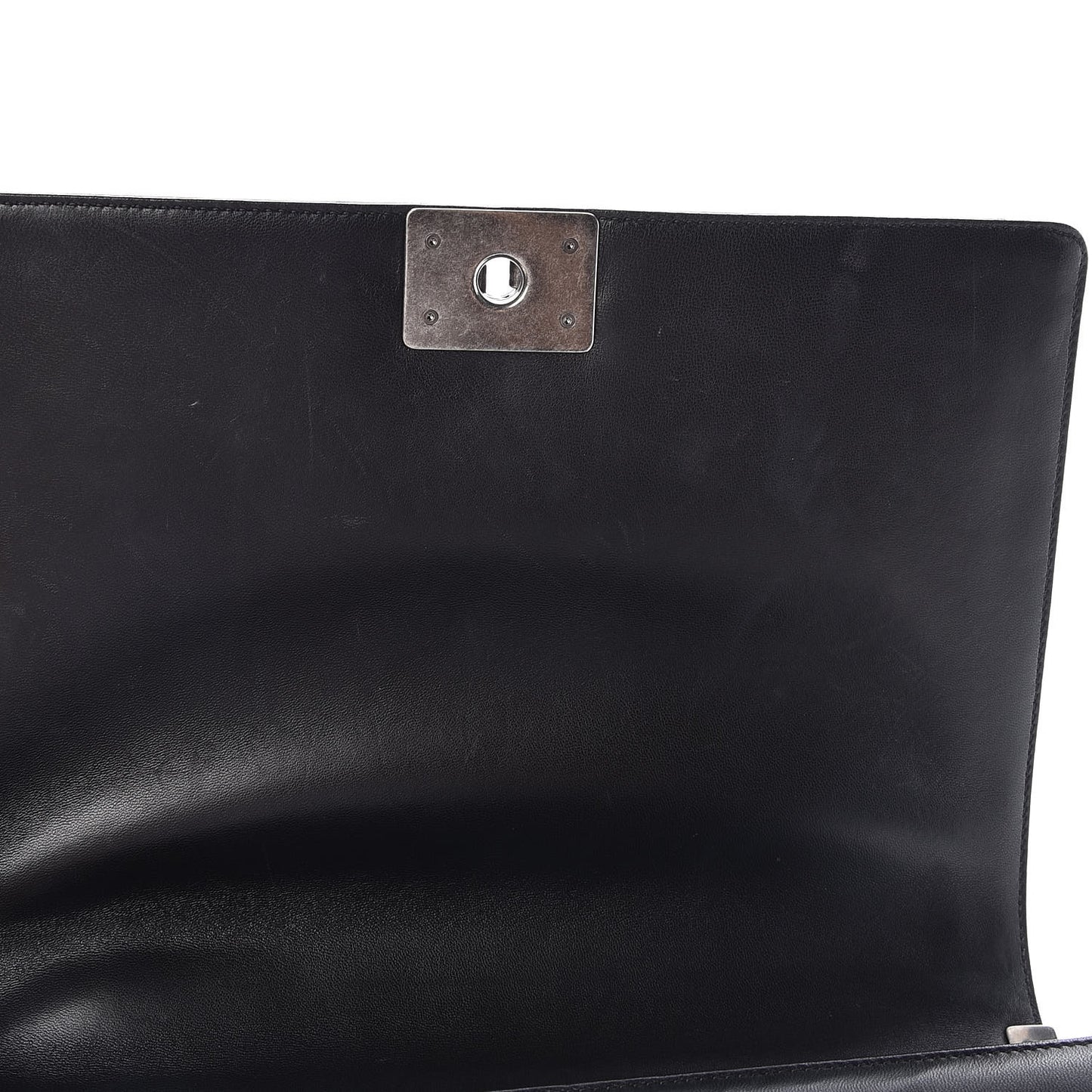 Lambskin Quilted Large Boy Flap Black