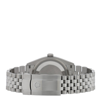 Rolex Stainless Steel 18K White Gold 36mm Oyster Perpetual Datejust Watch Bright Black 126234 3 of 5
