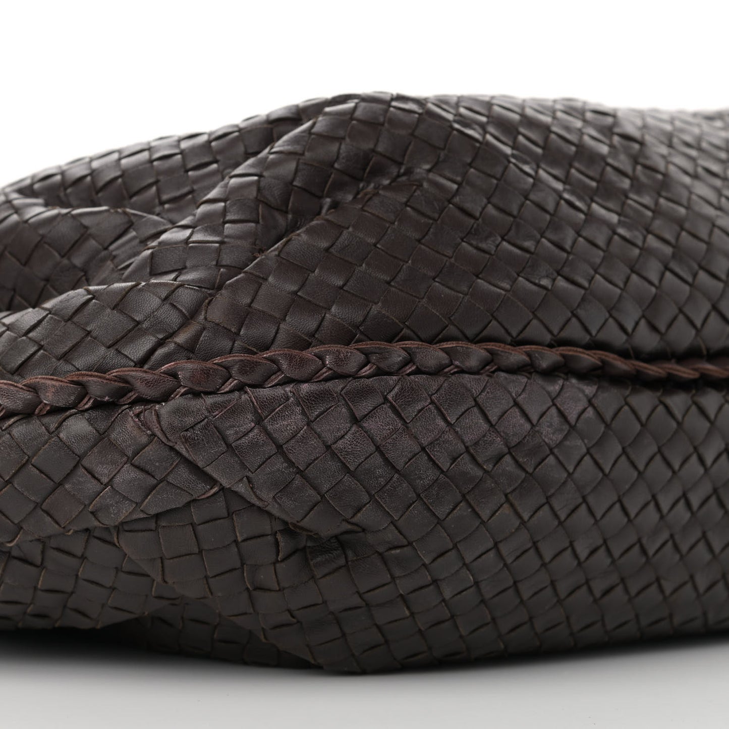 Nappa Intrecciato Large Belly Veneta Hobo Ebano