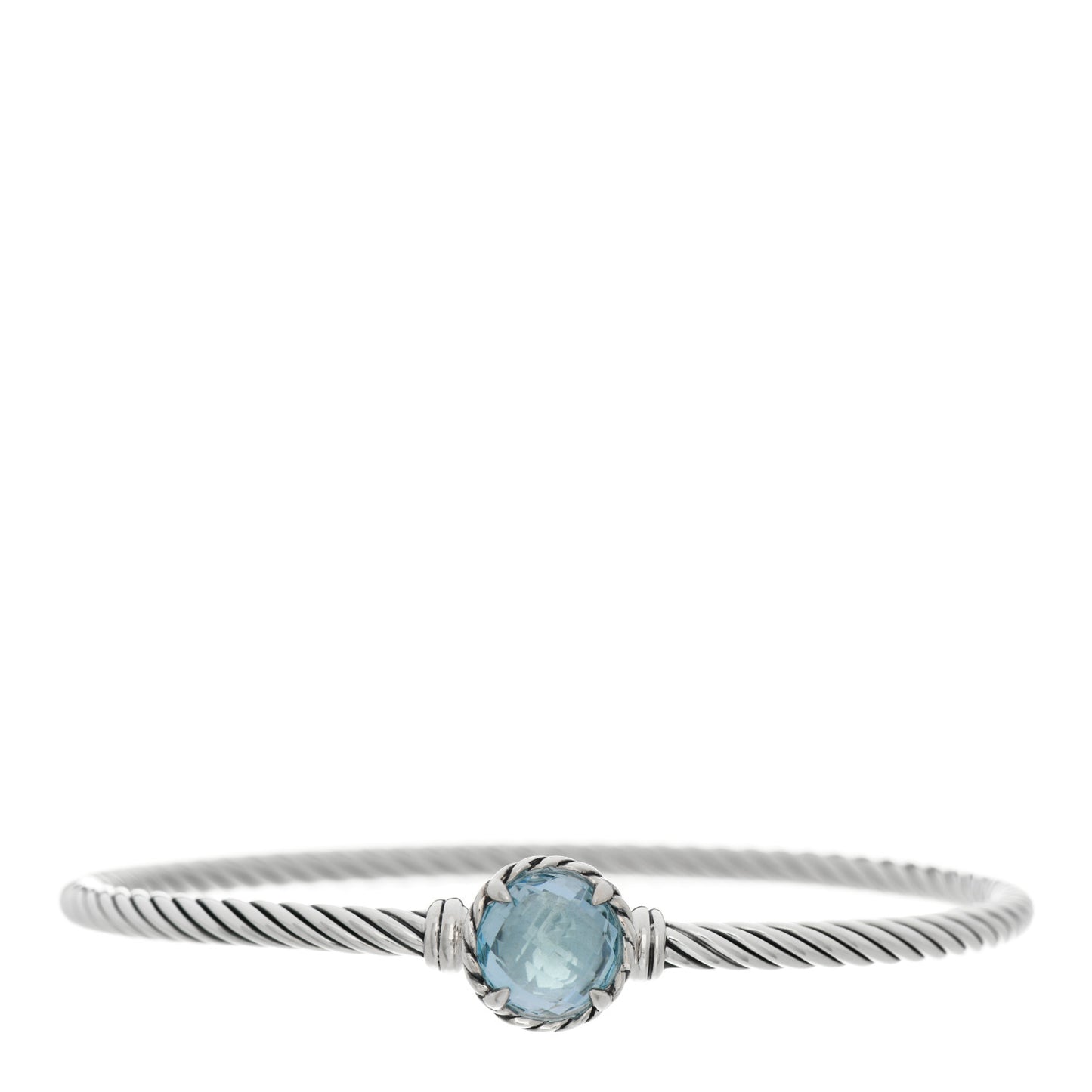 Sterling Silver Blue Topaz 3mm Chatelaine Bracelet