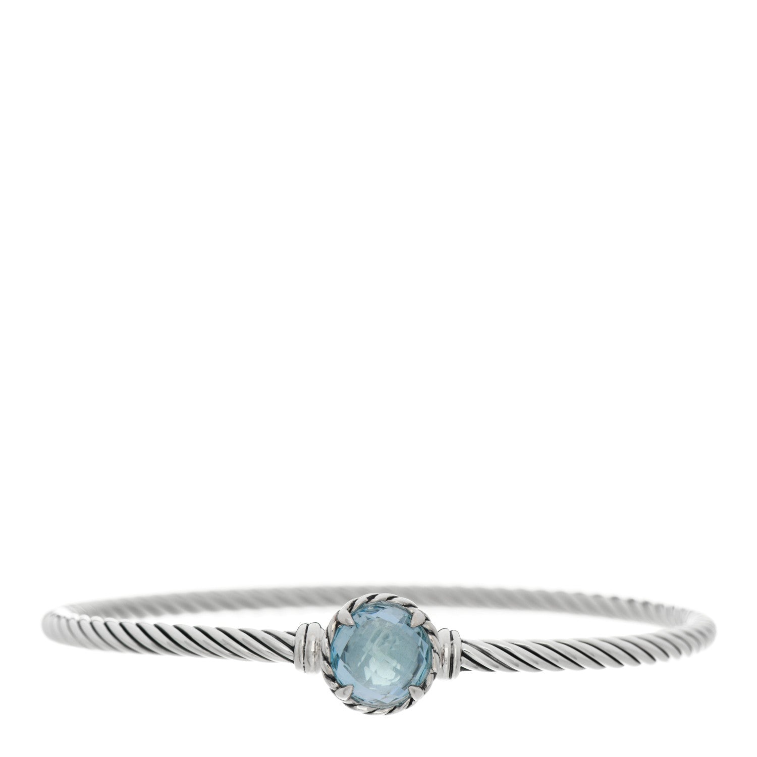 David Yurman Sterling Silver Blue Topaz 3mm Chatelaine Bracelet 1 of 4