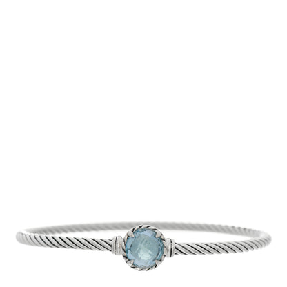 David Yurman Sterling Silver Blue Topaz 3mm Chatelaine Bracelet 1 of 4