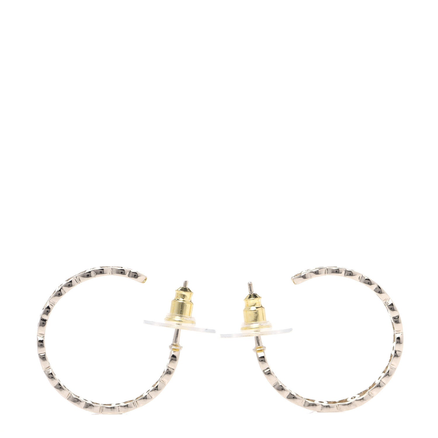 Chanel Metal CC Hoop Earrings Gold 3 of 7