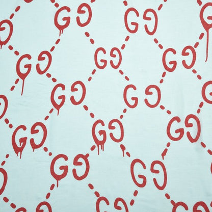 Gucci Modal Silk GG Writers Shawl Bluette Red 5 of 5