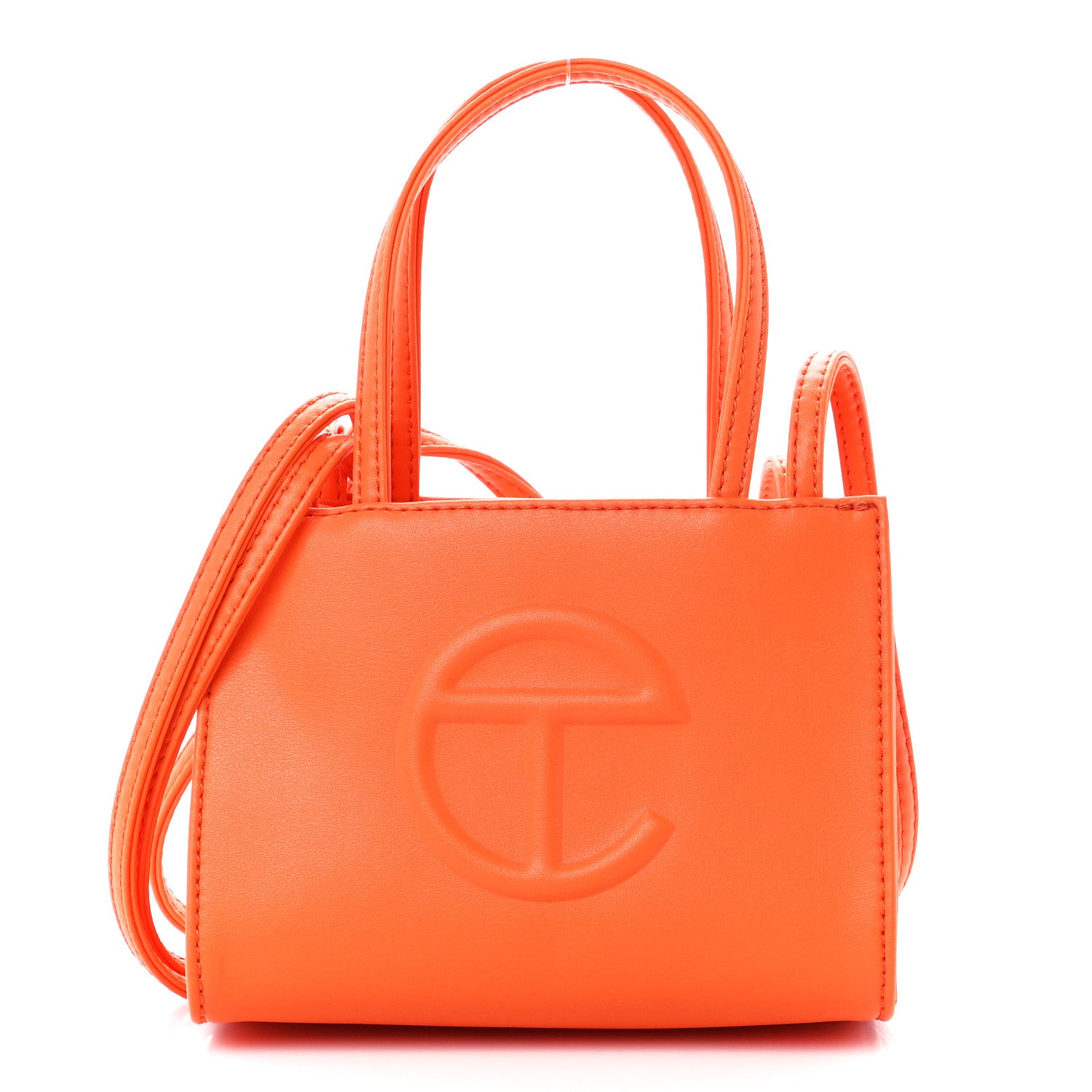 Telfar Vegan Leather Small Shopping Bag Orange 1 of 11