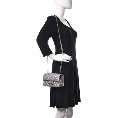 Chanel Metallic Lambskin Quilted Mini Rectangular Flap Silver 3 of 10