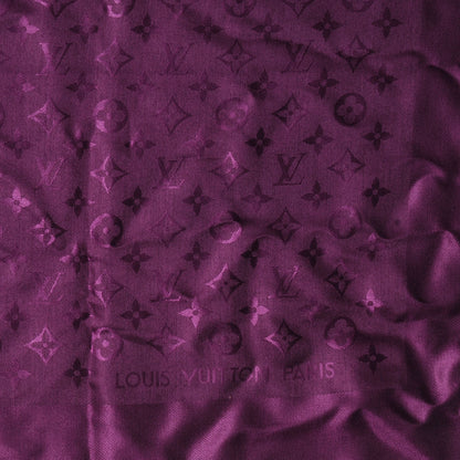Louis Vuitton Wool Silk Monogram Shawl Cassis 1 of 4