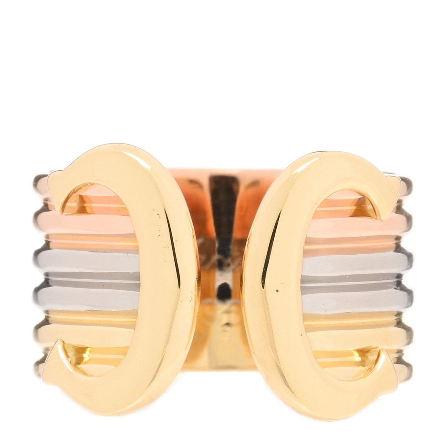 Cartier 18K Pink Yellow White Gold 13mm C De Cartier Ring 52 6 1 of 4