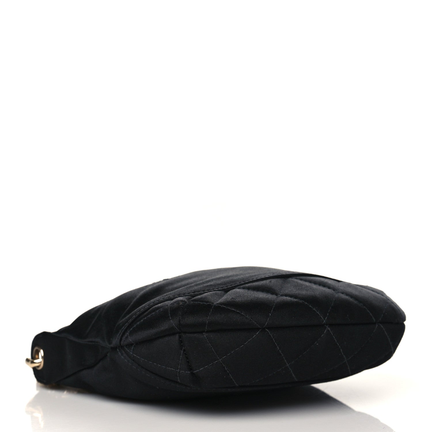 Chanel Satin Quilted CC Chain Hobo Black 4 of 10