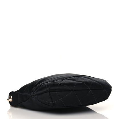 Chanel Satin Quilted CC Chain Hobo Black 4 of 10
