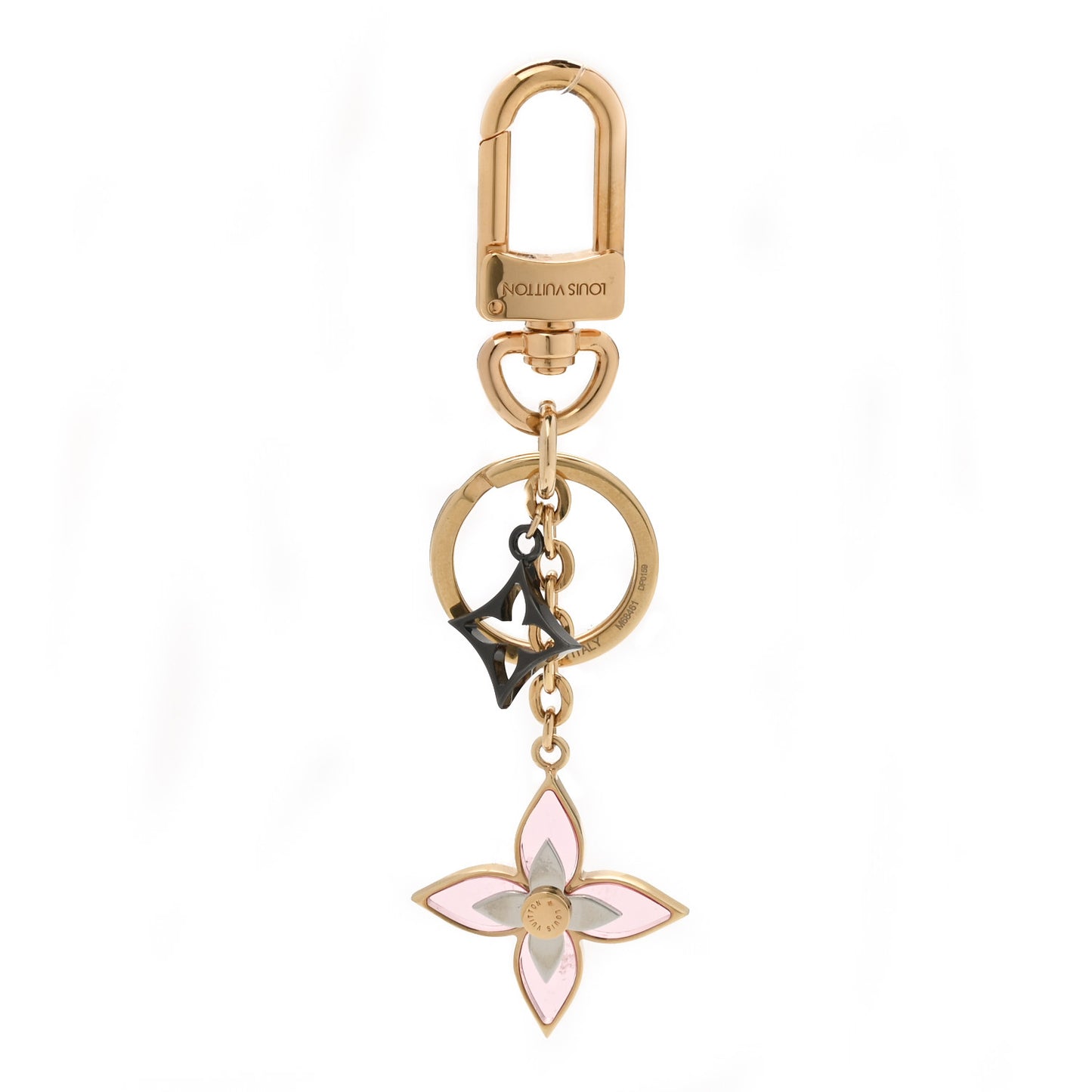 Monogram Blooming Flowers BB Bag Charm Key Holder Dore