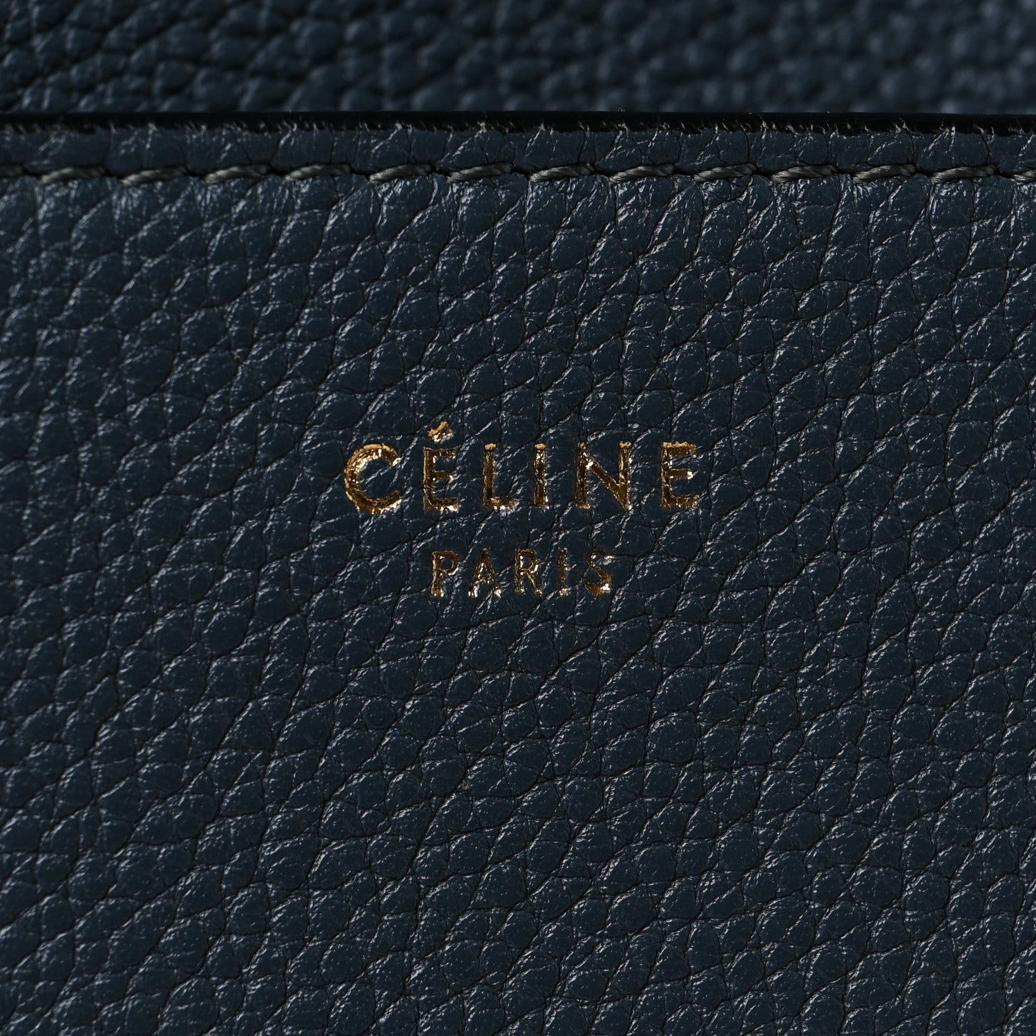 Celine Soft Grained Calfskin Sangle Bucket Bag Navy Blue 5 of 9