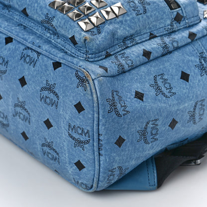 MCM Visetos Studded Small Stark M Backpack Blue 8 of 8