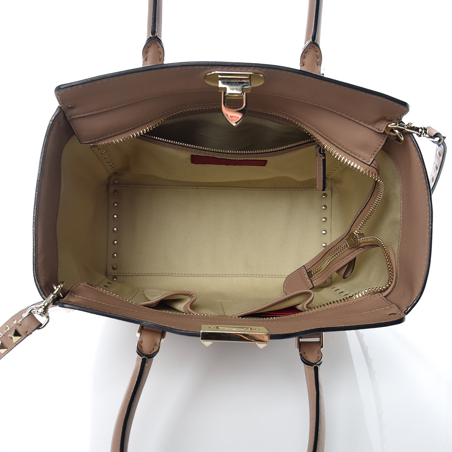 Valentino Garavani Vitello Rockstud Double Handle Tote Alpaca 5 of 14