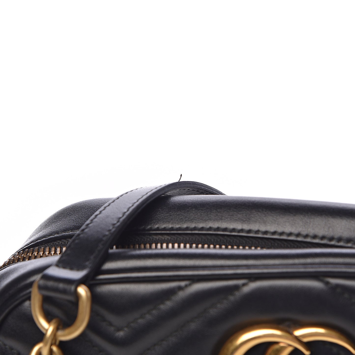 Calfskin Matelasse Small GG Marmont Chain Shoulder Bag Black