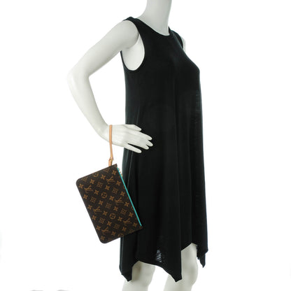Louis Vuitton Monogram Neverfull MM GM Pochette Turquoise 2 of 7