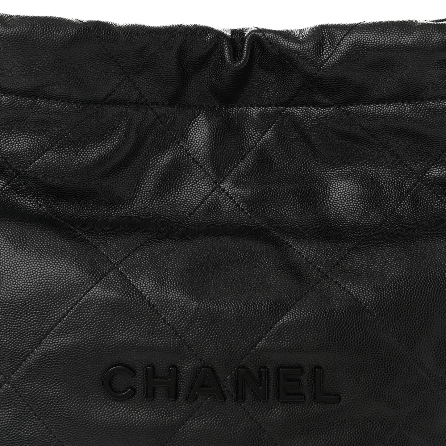Shiny Caviar Quilted Monochrome Small Chanel 22 Black