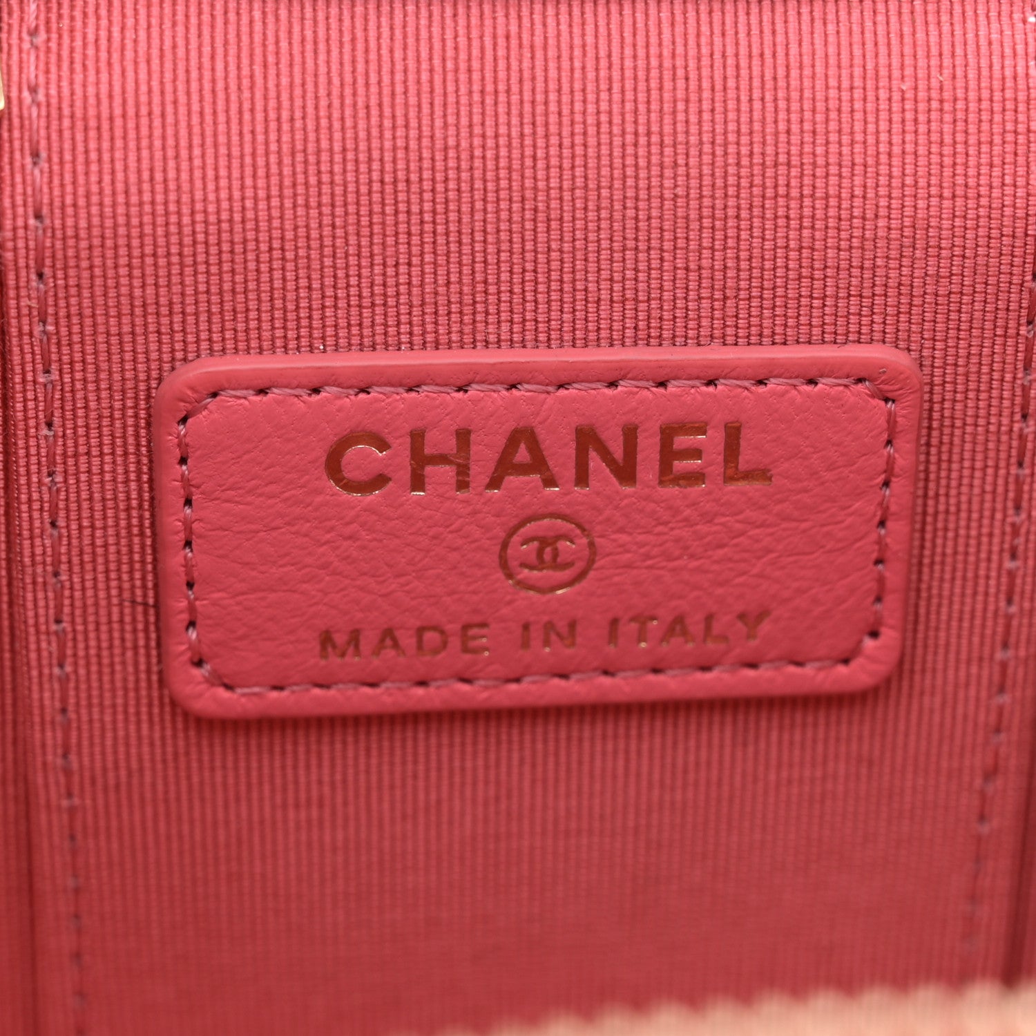 Chanel Lambskin Quilted Pearl Crush Mini Vanity Case With Chain Dark Pink 6 of 10