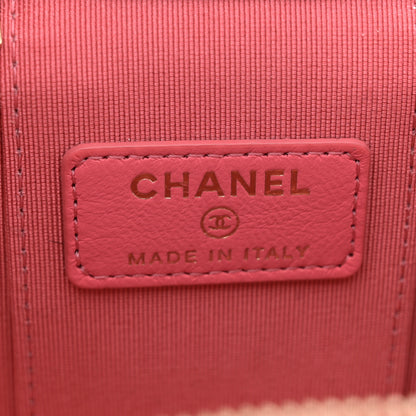 Chanel Lambskin Quilted Pearl Crush Mini Vanity Case With Chain Dark Pink 6 of 10