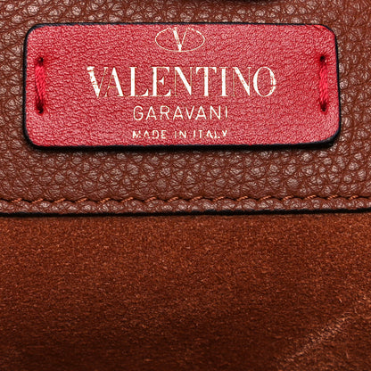 Valentino Garavani Grained Calfskin Rockstud Shoulder Tote Bright Cognac 5 of 7