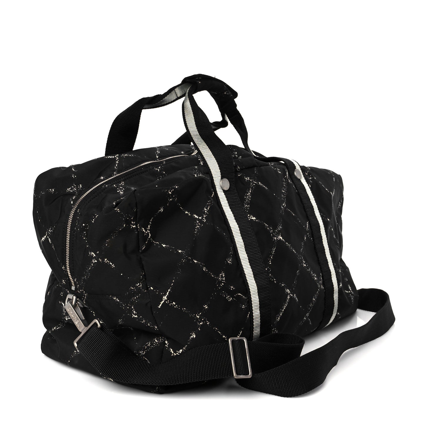Nylon Large Travel Duffle Bag Black