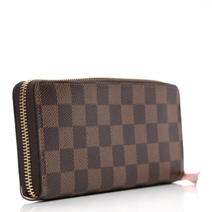 Louis Vuitton Damier Ebene Clemence Wallet Rose Ballerine 2 of 4