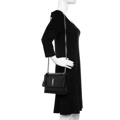 Saint Laurent Calfskin Medium Monogram Sunset Black 2 of 12