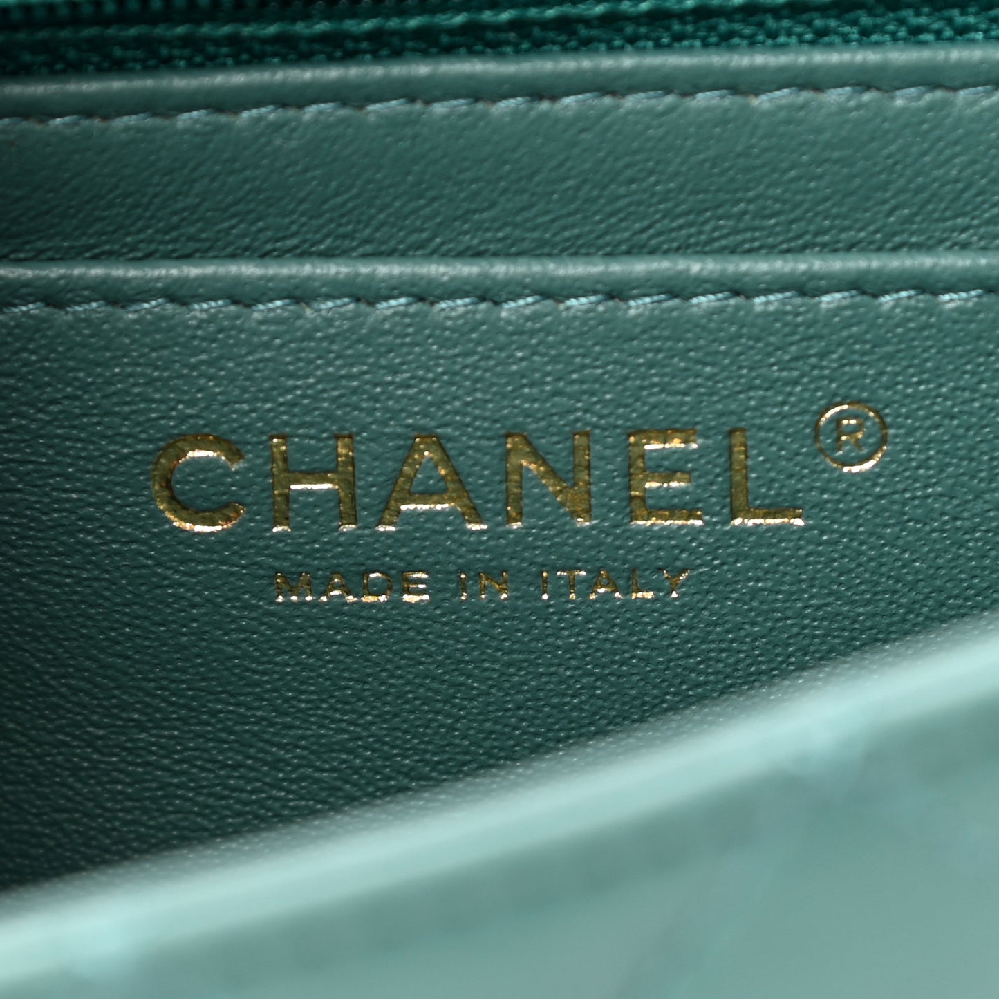 Lambskin Quilted Mini Rectangular Flap Dark Green