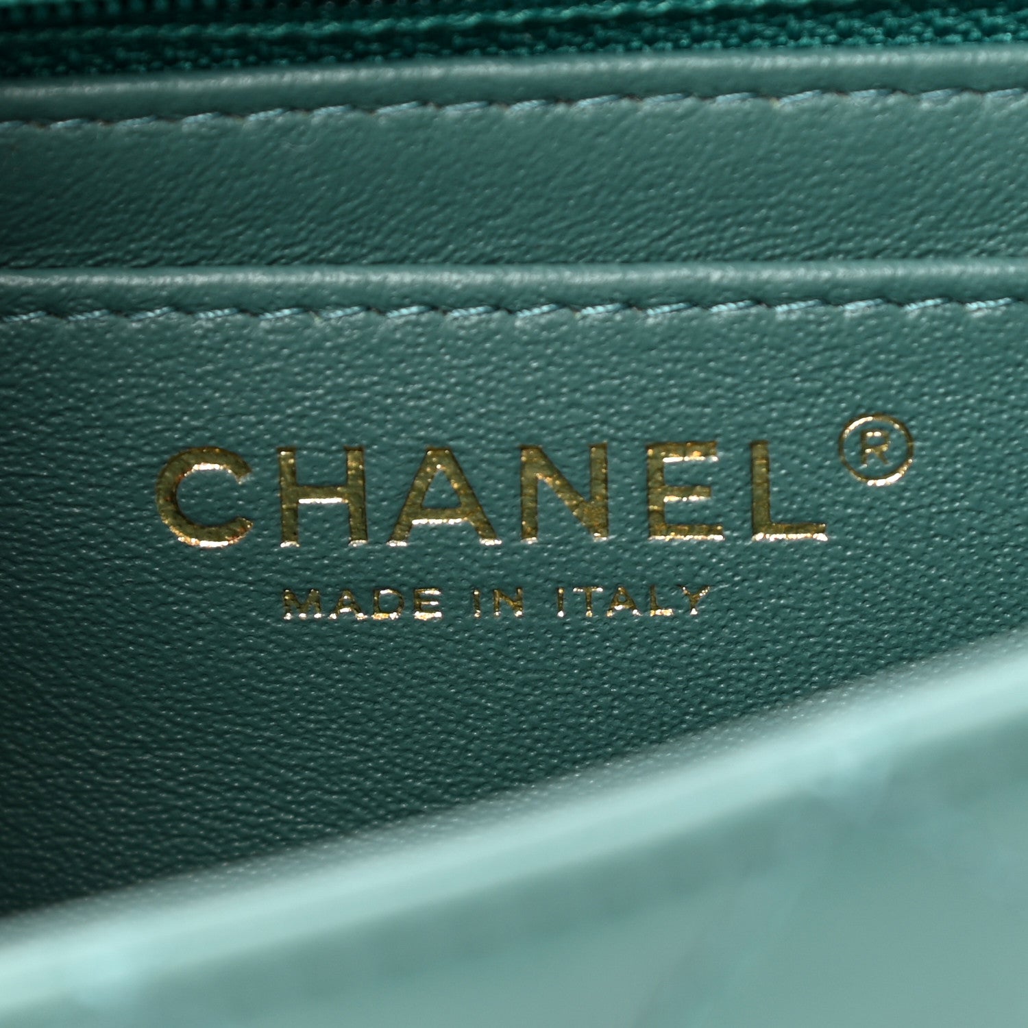 Chanel Lambskin Quilted Mini Rectangular Flap Dark Green 6 of 10