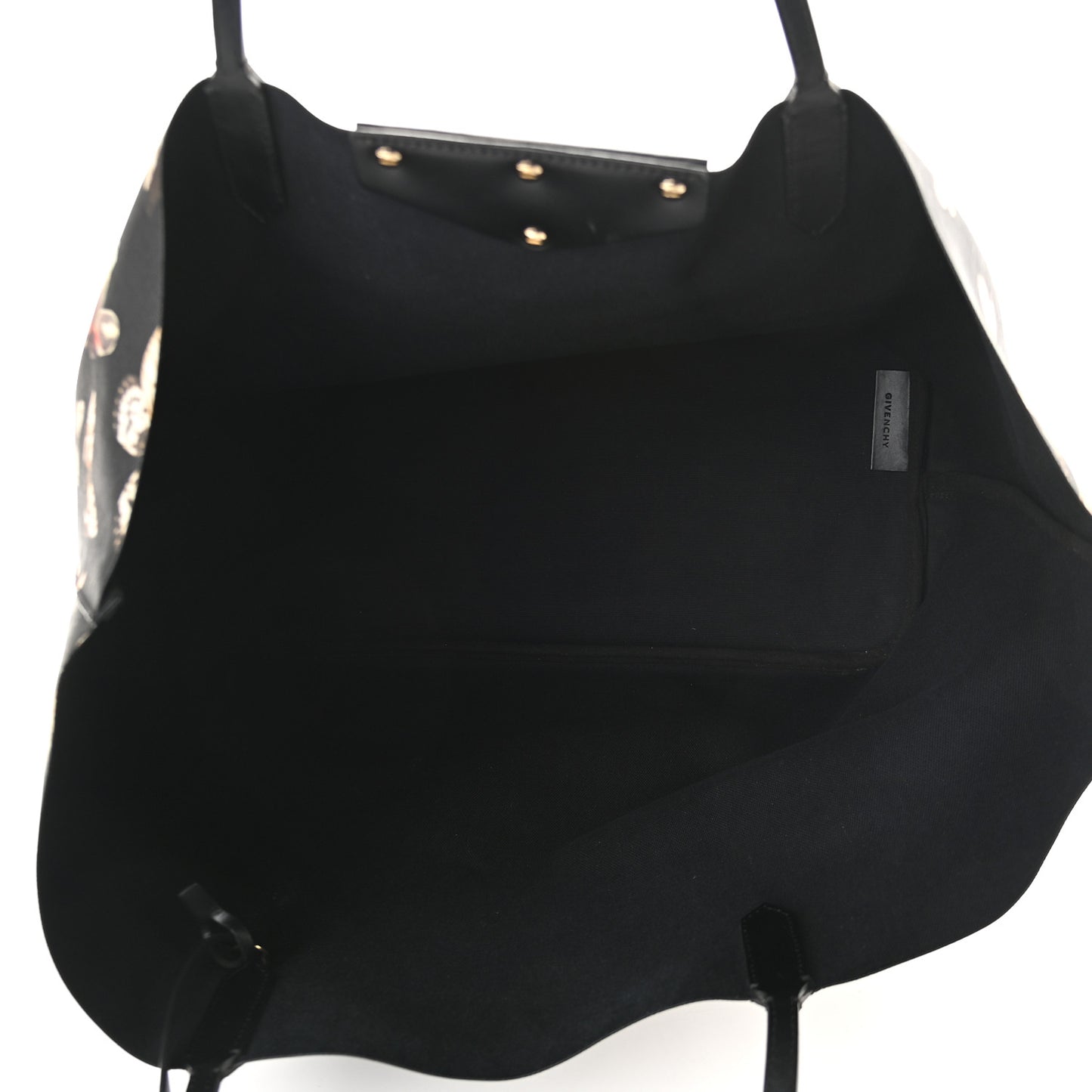 Textured Coated Canvas Magnolia and Moth Print Large Antigona Tote