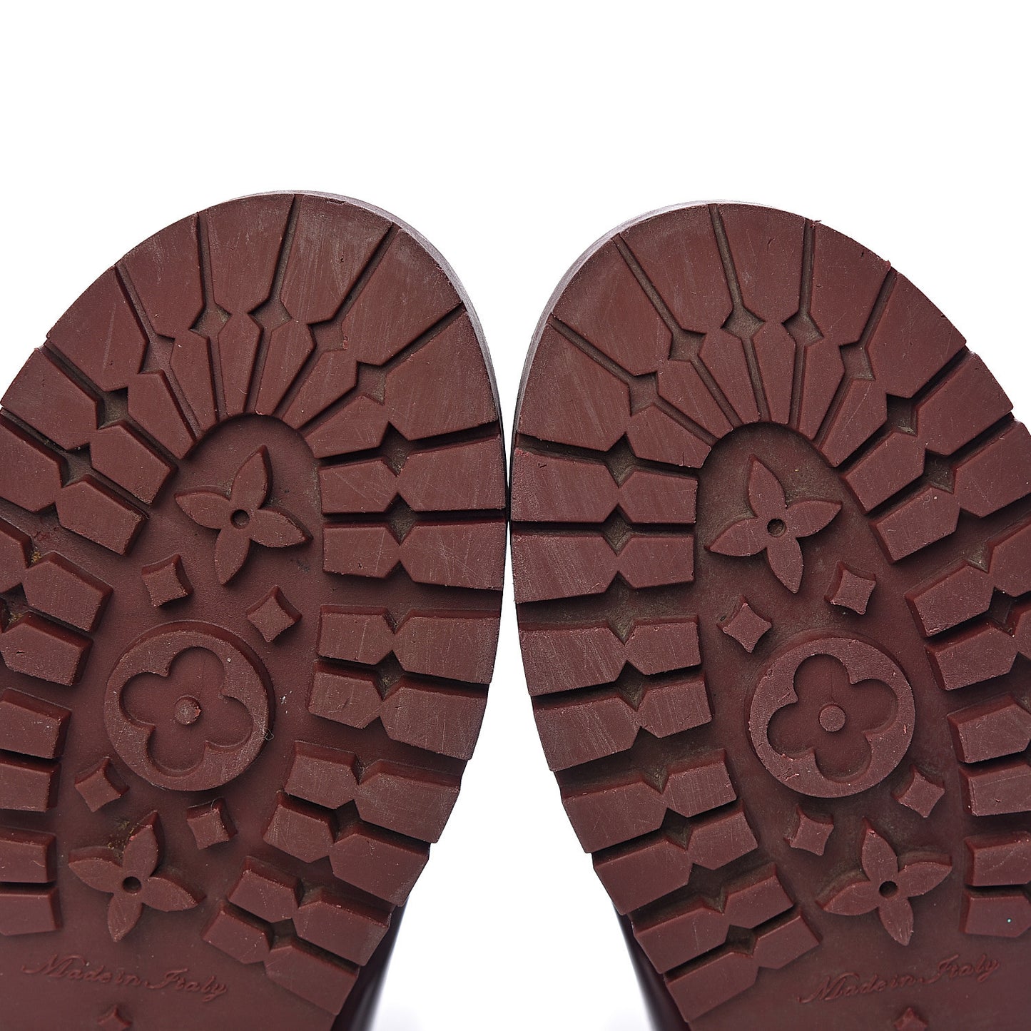 Rubber Embossed Monogram Splash Rain Boots 39 Brown