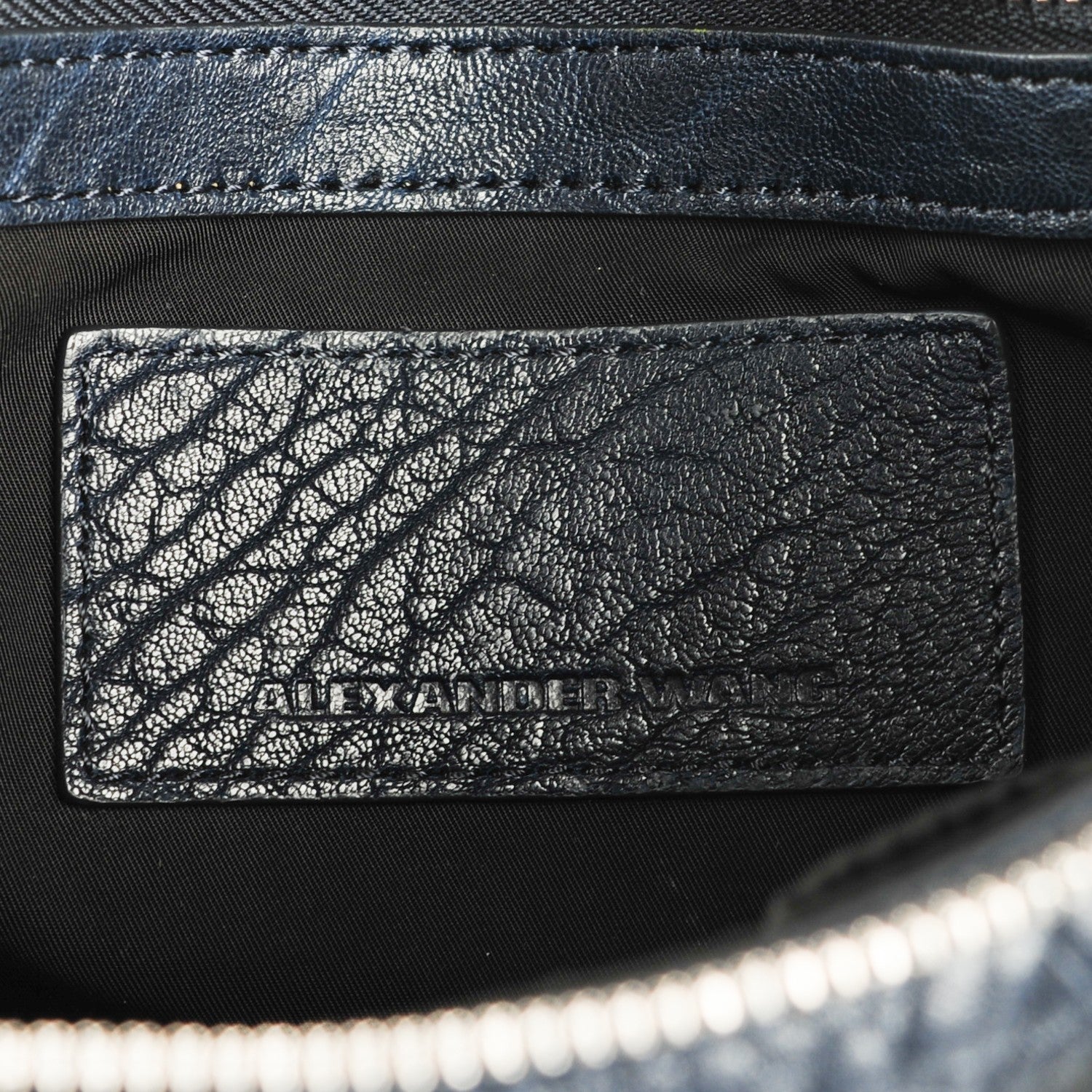 Alexander Wang Pebbled Lambskin Rockie Navy 6 of 8