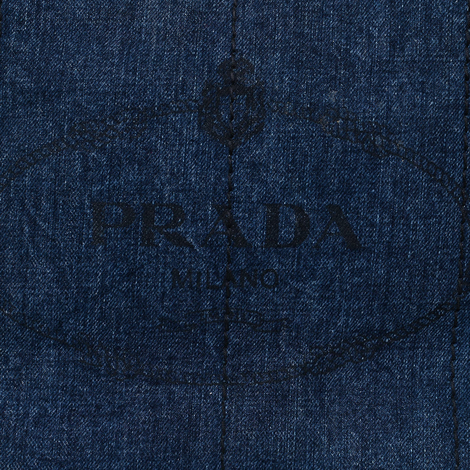 Prada Denim Logo Tote Bleu 12 of 14