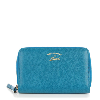 Gucci Dollar Calfskin Medium Swing Zip Around Wallet Deep Cobalt 1 of 8