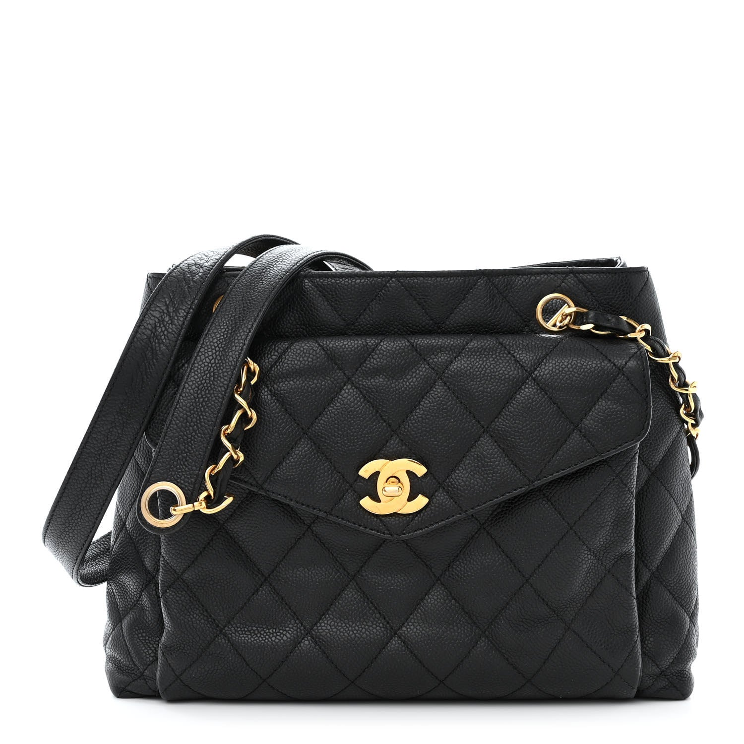 Chanel Caviar Quilted Pocket Shopping Tote Black 1 of 15