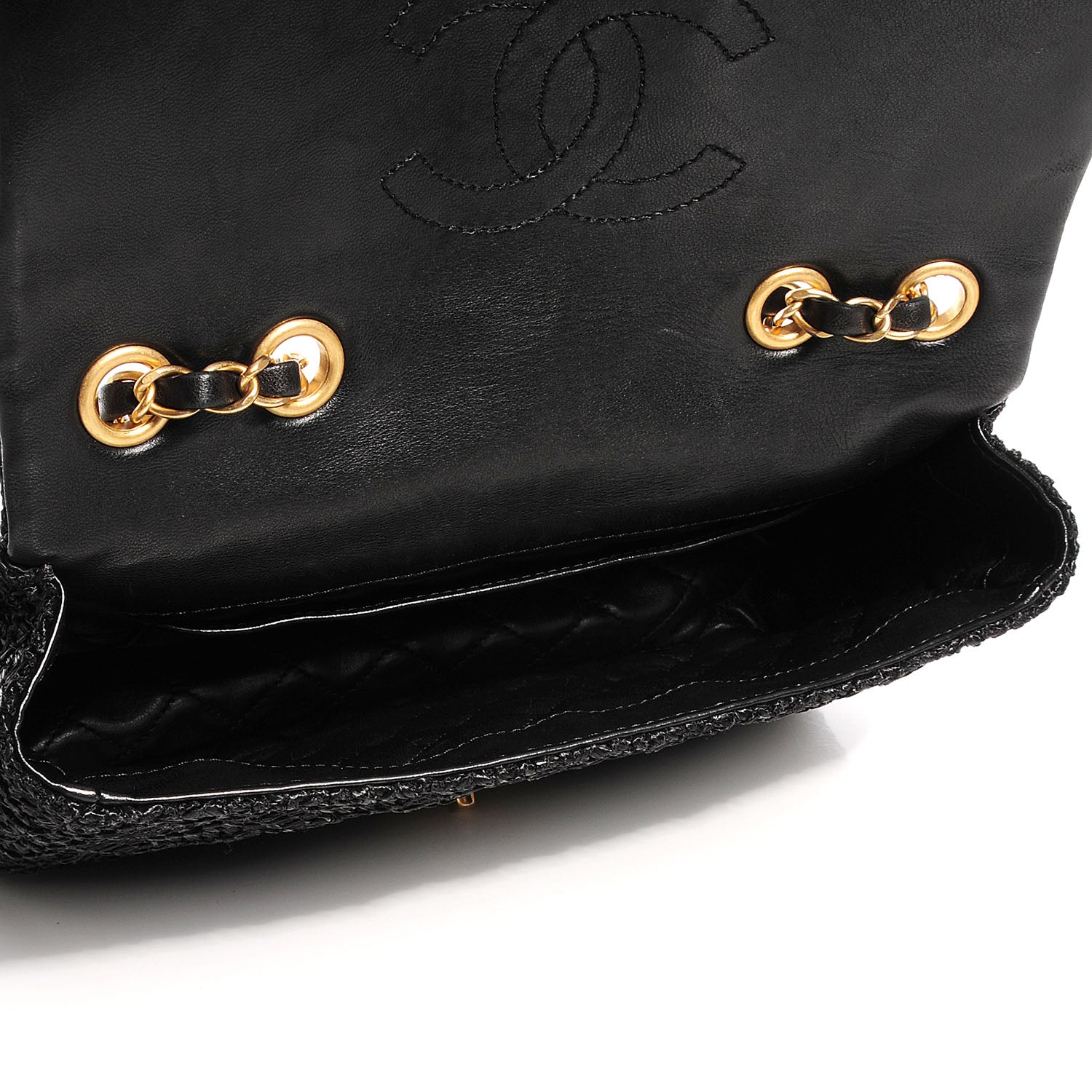 Chanel Woven Nylon Medium Single Flap Black 5 of 8