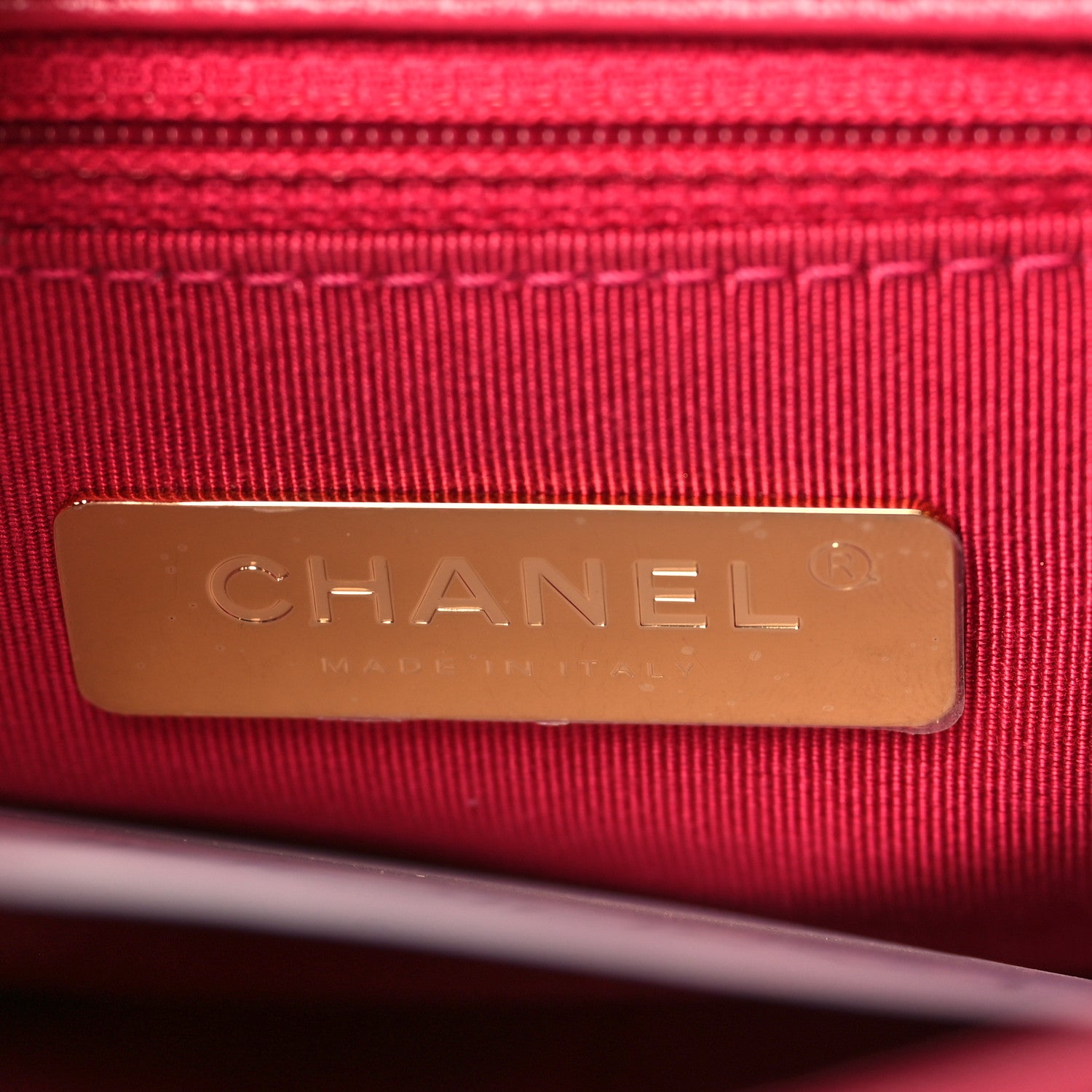 Chanel Shiny Goatskin Quilted Medium Chanel 19 Flap Dark Pink 6 of 9