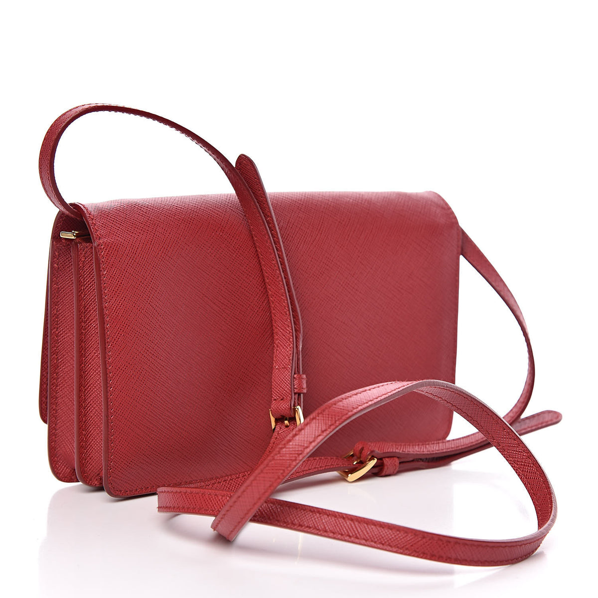 Saffiano Fiocco Bow Flap Wallet Fuoco