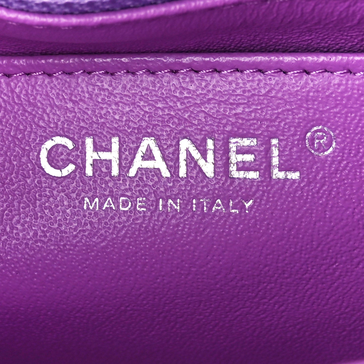 Lambskin Quilted Mini Rectangular Flap Purple