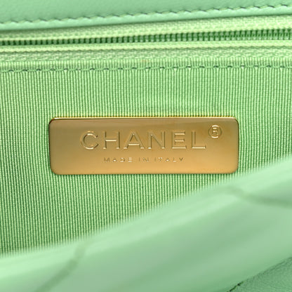 Chanel Goatskin Quilted Medium Chanel 19 Flap Light Green 5 of 8
