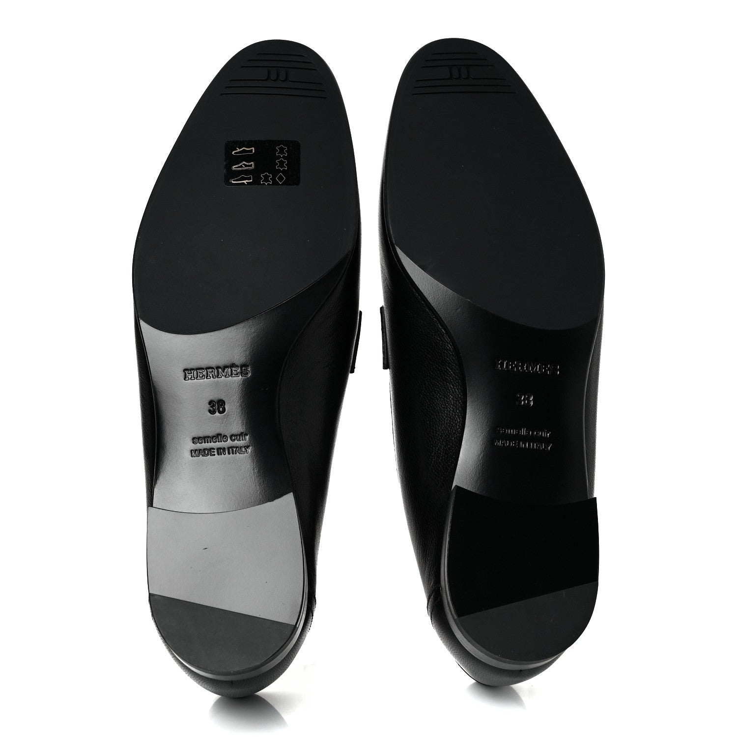 Hermes Goatskin Womens Paris Loafers 38 Black 5 of 9