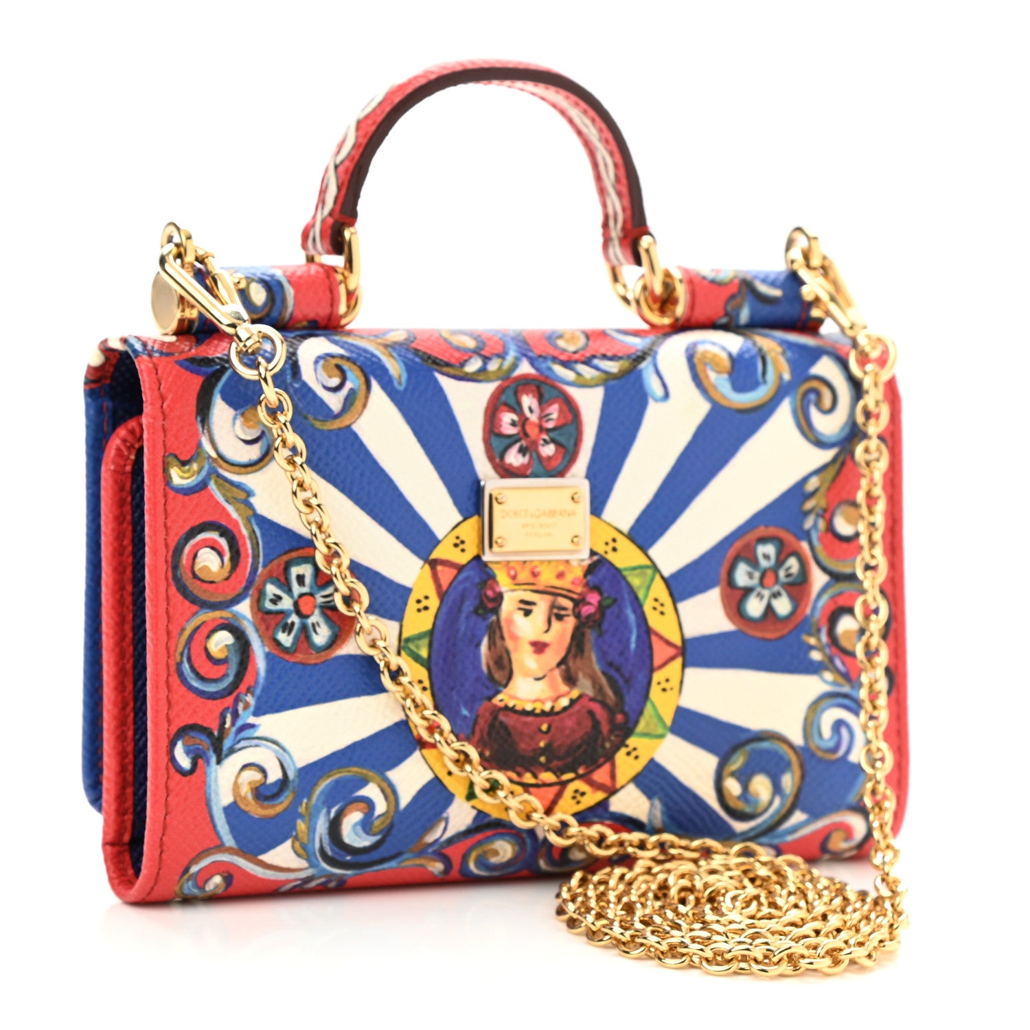 Dolce & Gabbana Dauphine Printed Mini Von Bag Multicolor Blue 2 of 8