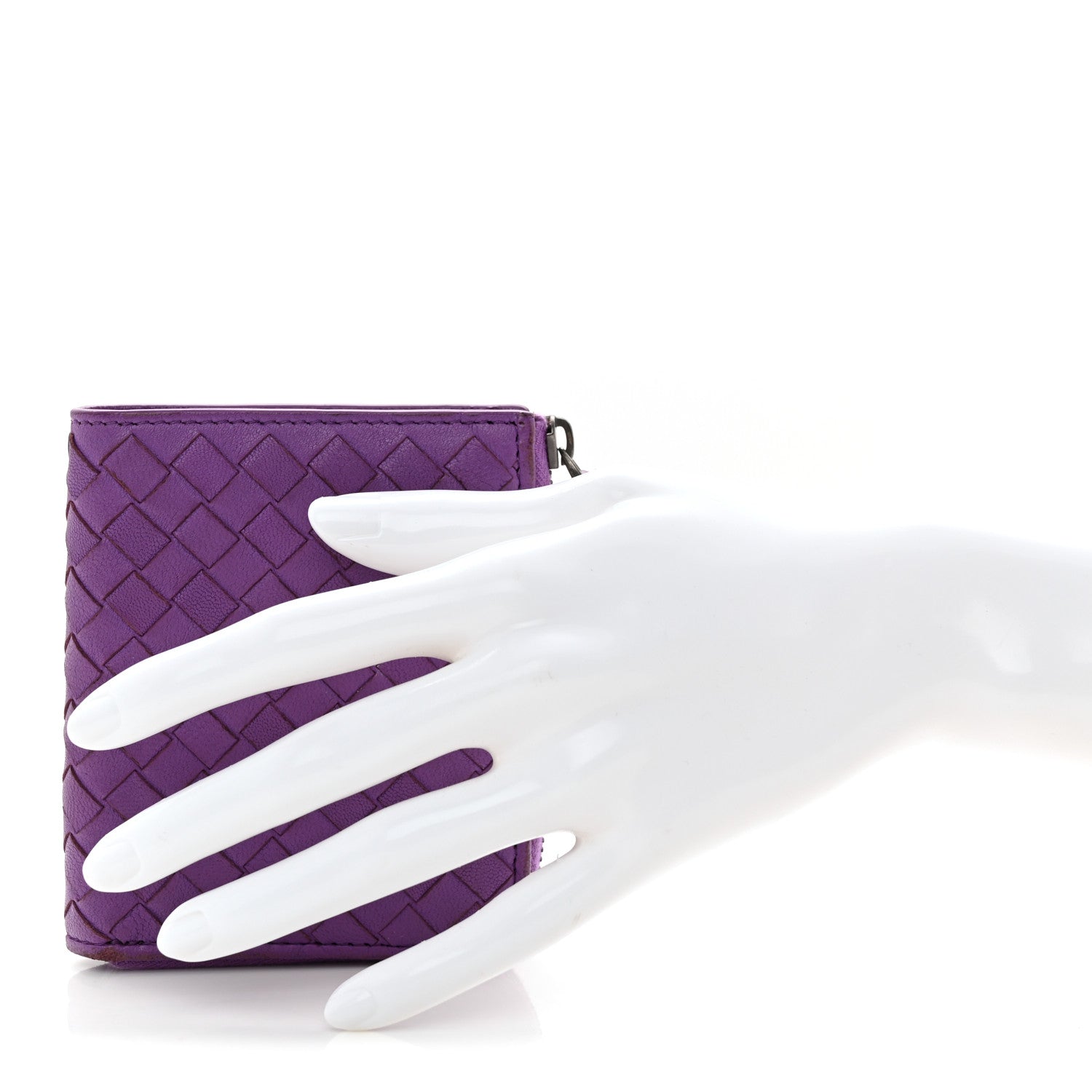 Bottega Veneta Nappa Intrecciato Zip Around Compact Wallet