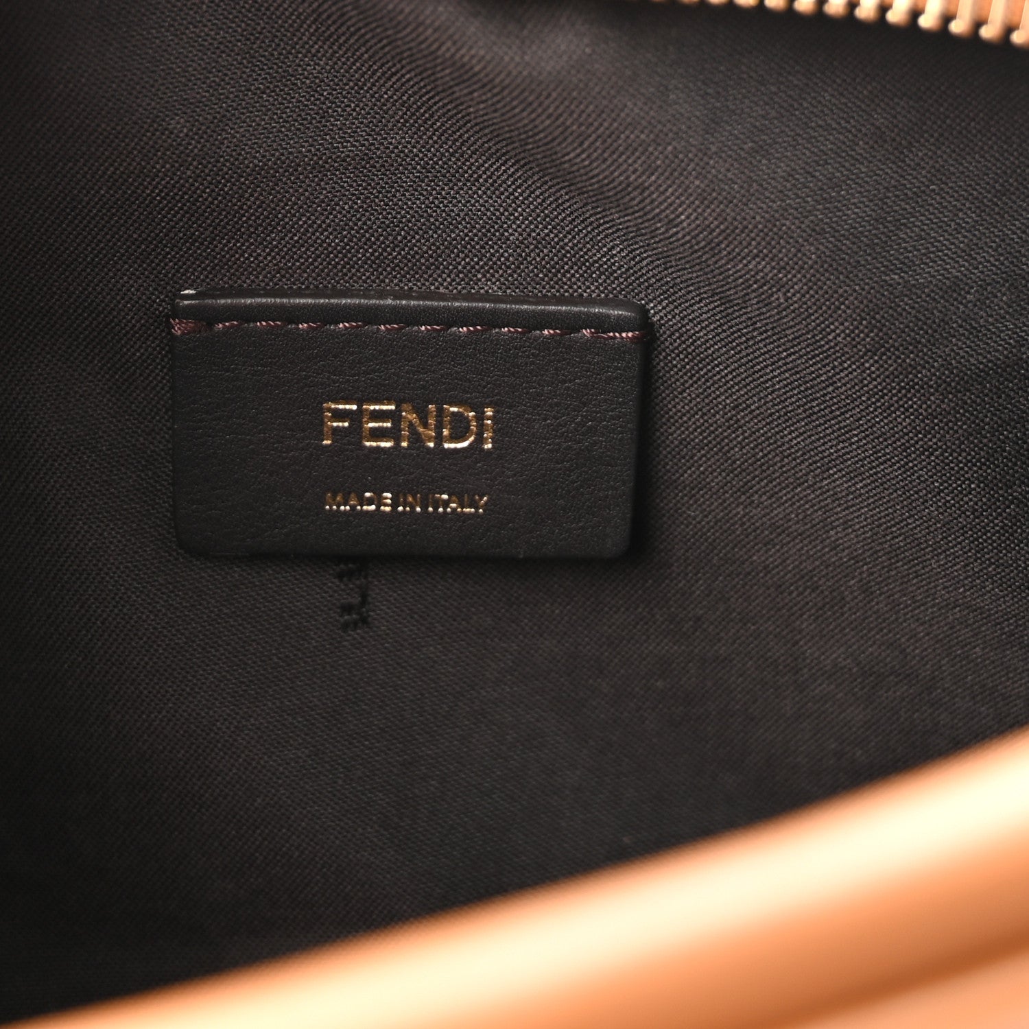 Fendi Glazed Fabric Vitello Century FF 1974 Stamp Patch Mini Camera Case Mogano Panna Caramello 6 of 10